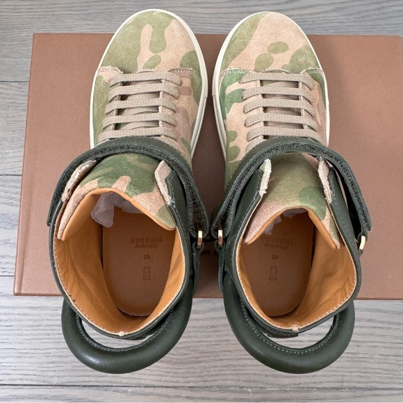 Kids Buscemi Camo Military High Top Sneaker EU33 NEW Never Worn Leather Trainers - Picture 5 of 10